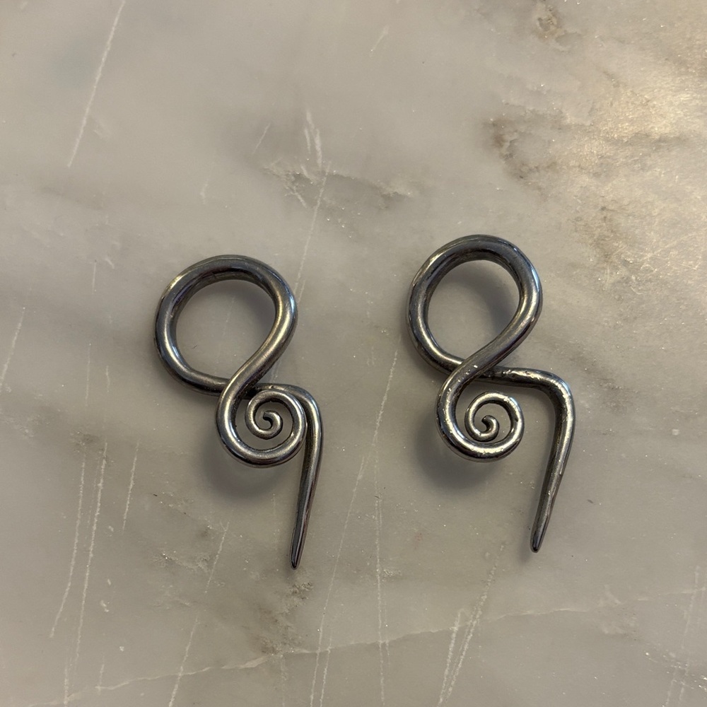 Silver Stainless Spiral Earrings